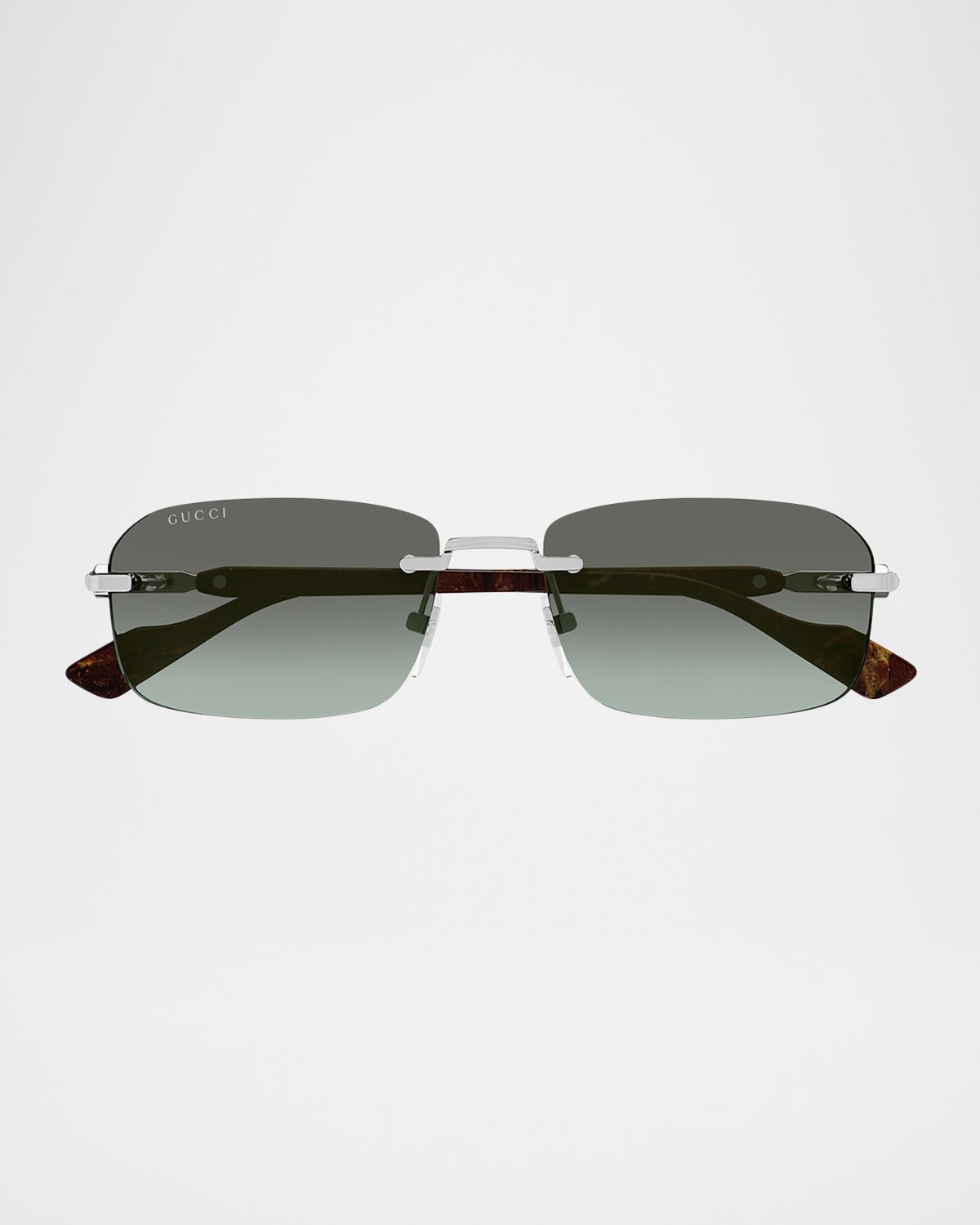 Gucci Men 's GG1221SM Rimless Metal Rectangle Sunglasses