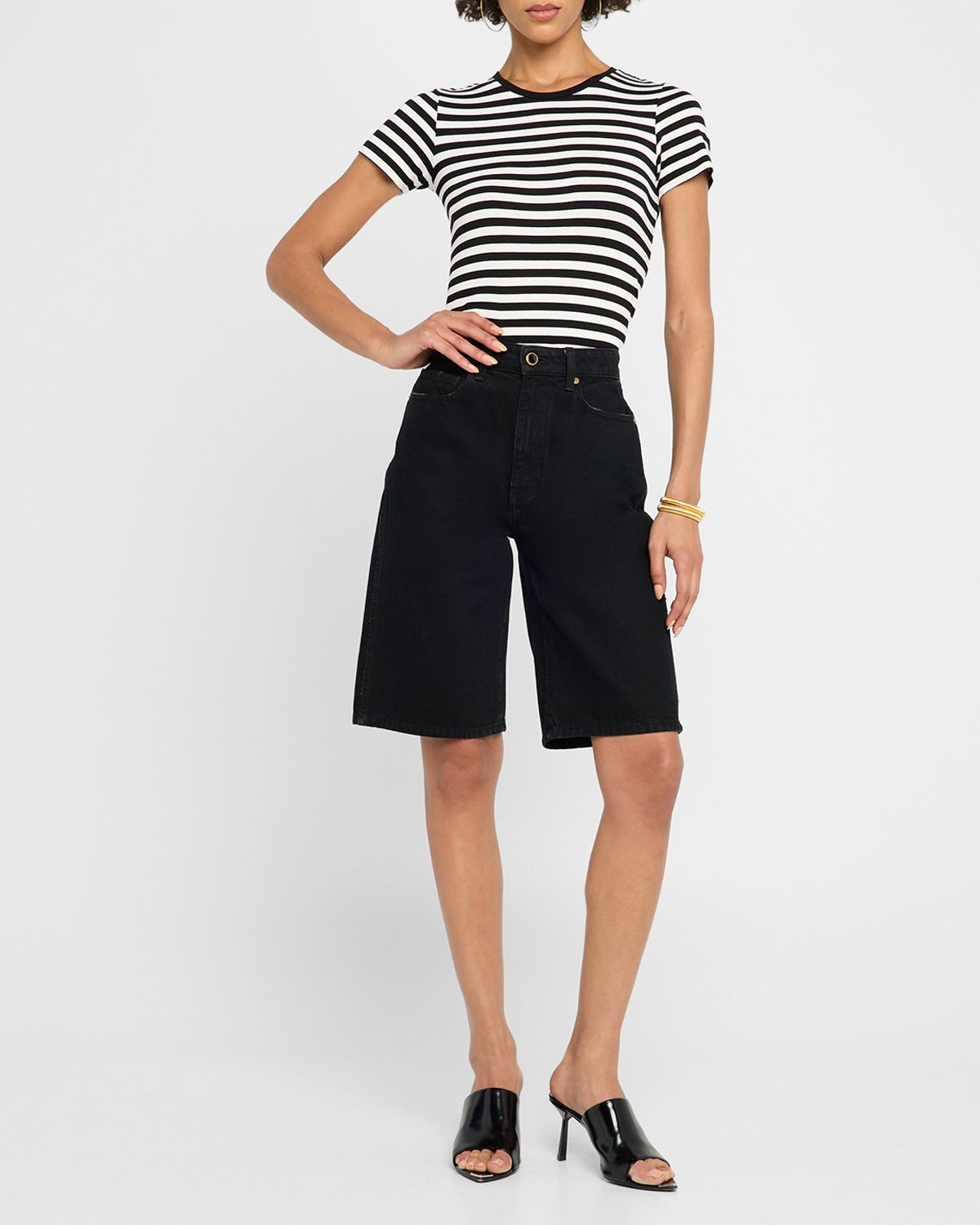 Majestic Filatures Soft Touch Crewneck Striped Jersey T-Shirt