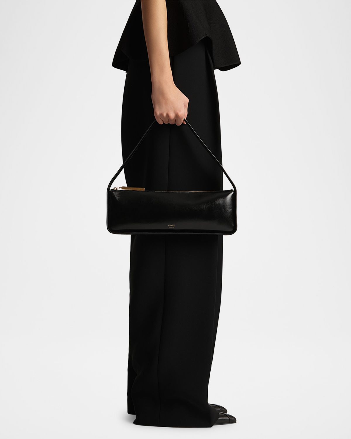 Khaite Lori Crackle Patent Leather Shoulder Bag