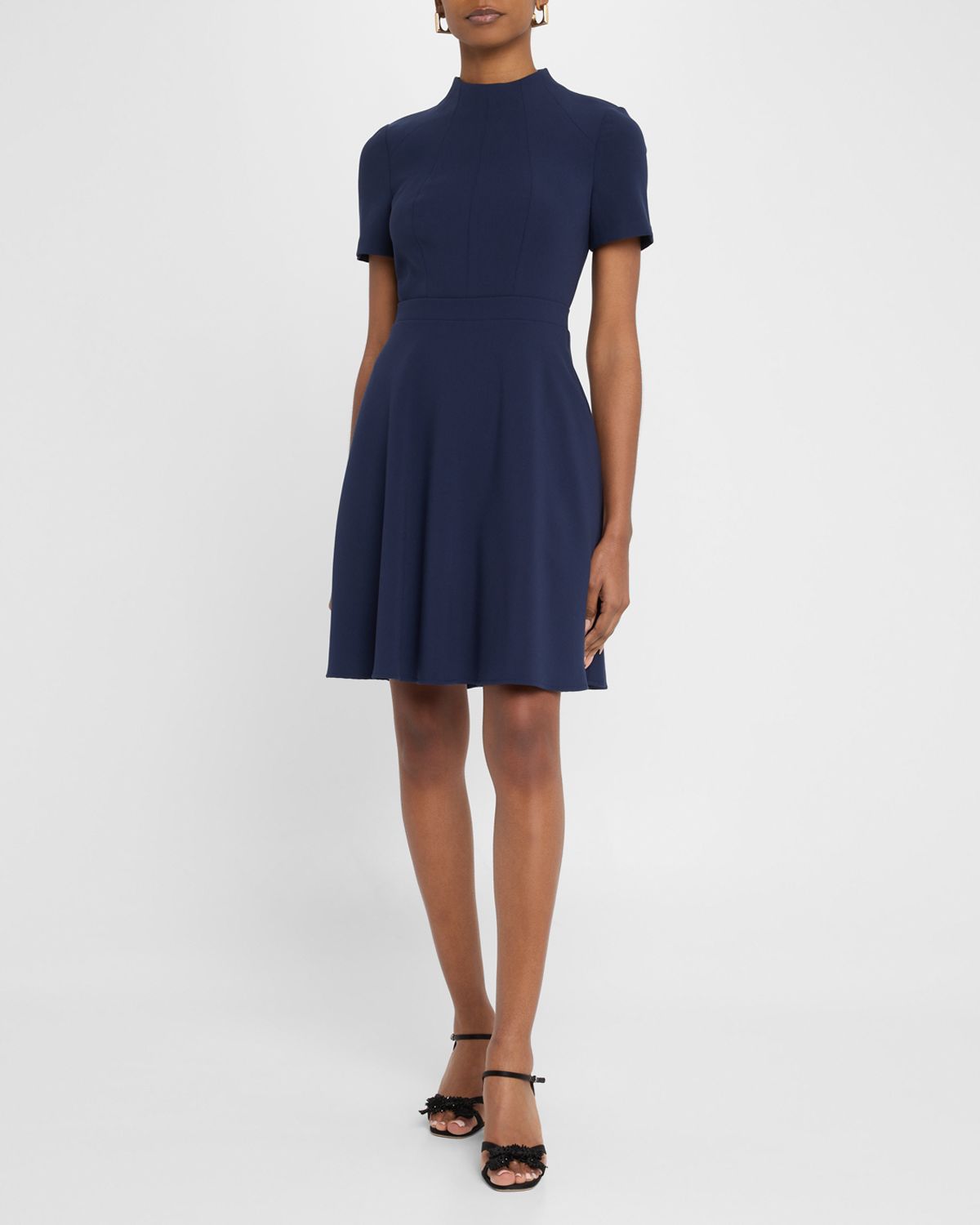 Black Halo Mayra Seamed Mock-Neck Dress