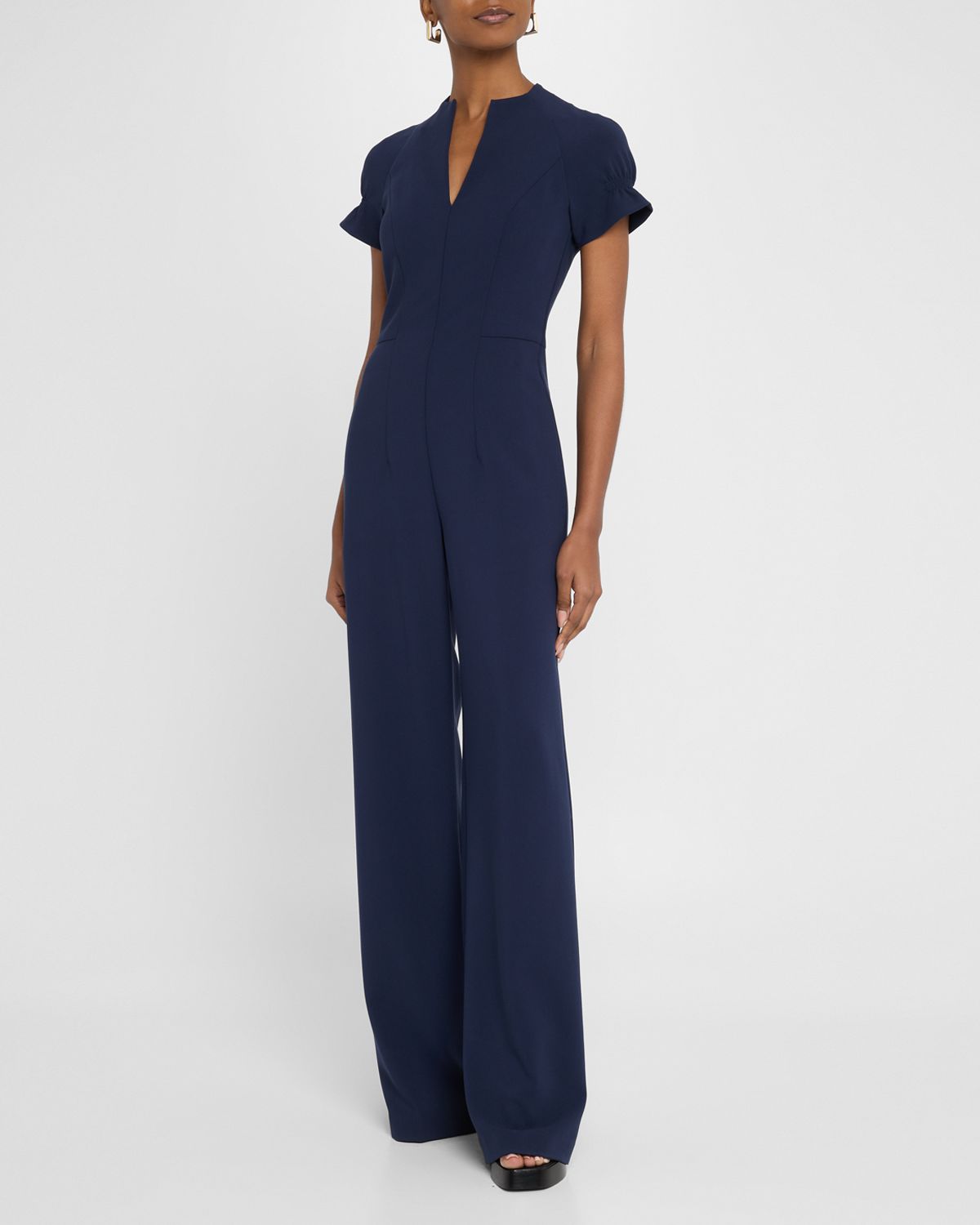Black Halo Patel Seamed Straight-Leg Jumpsuit