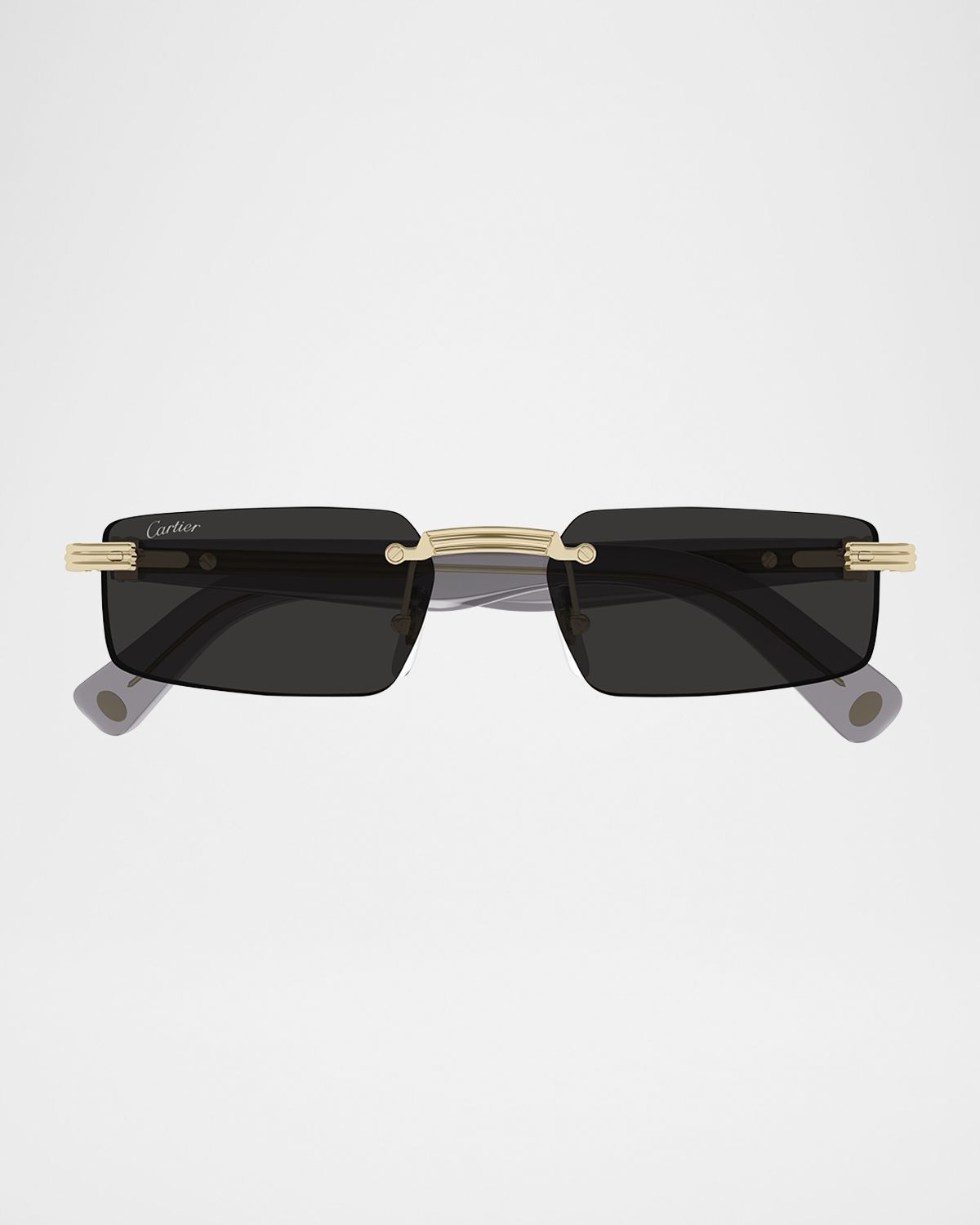 Cartier Men 's CT0537SM Metal Rectangle Sunglasses