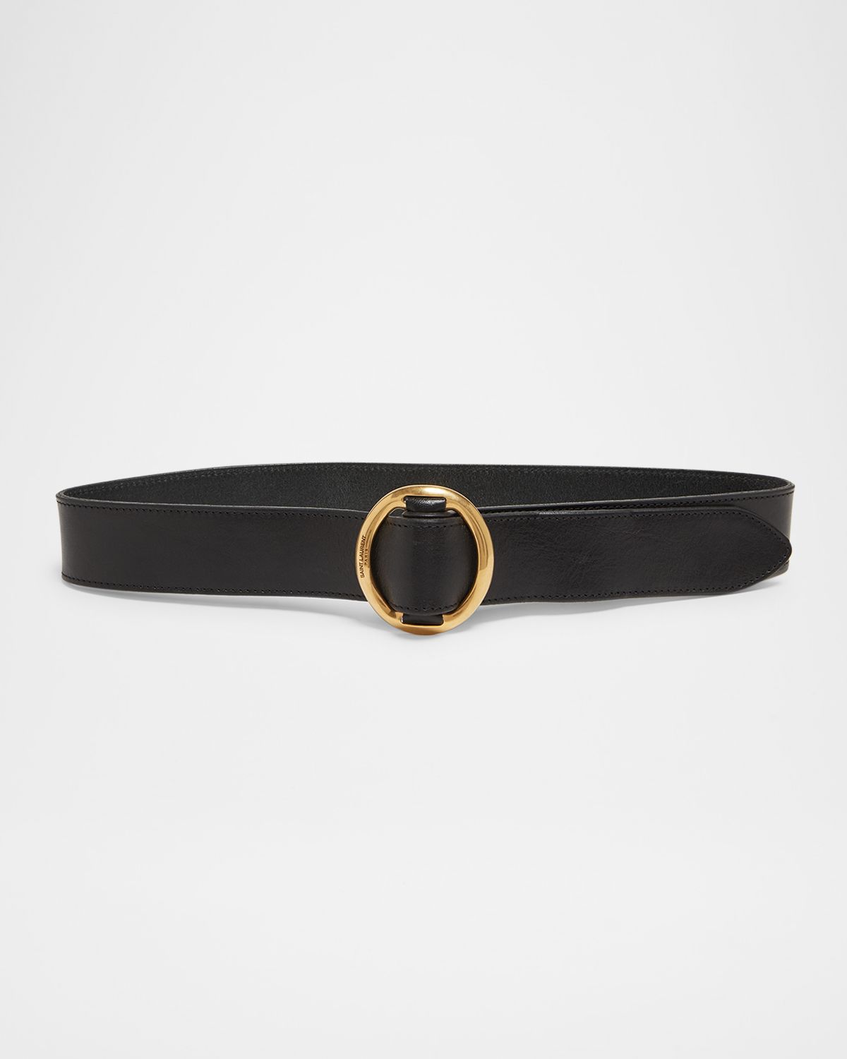 Saint Laurent Ceinture Oval Buckle Leather Belt