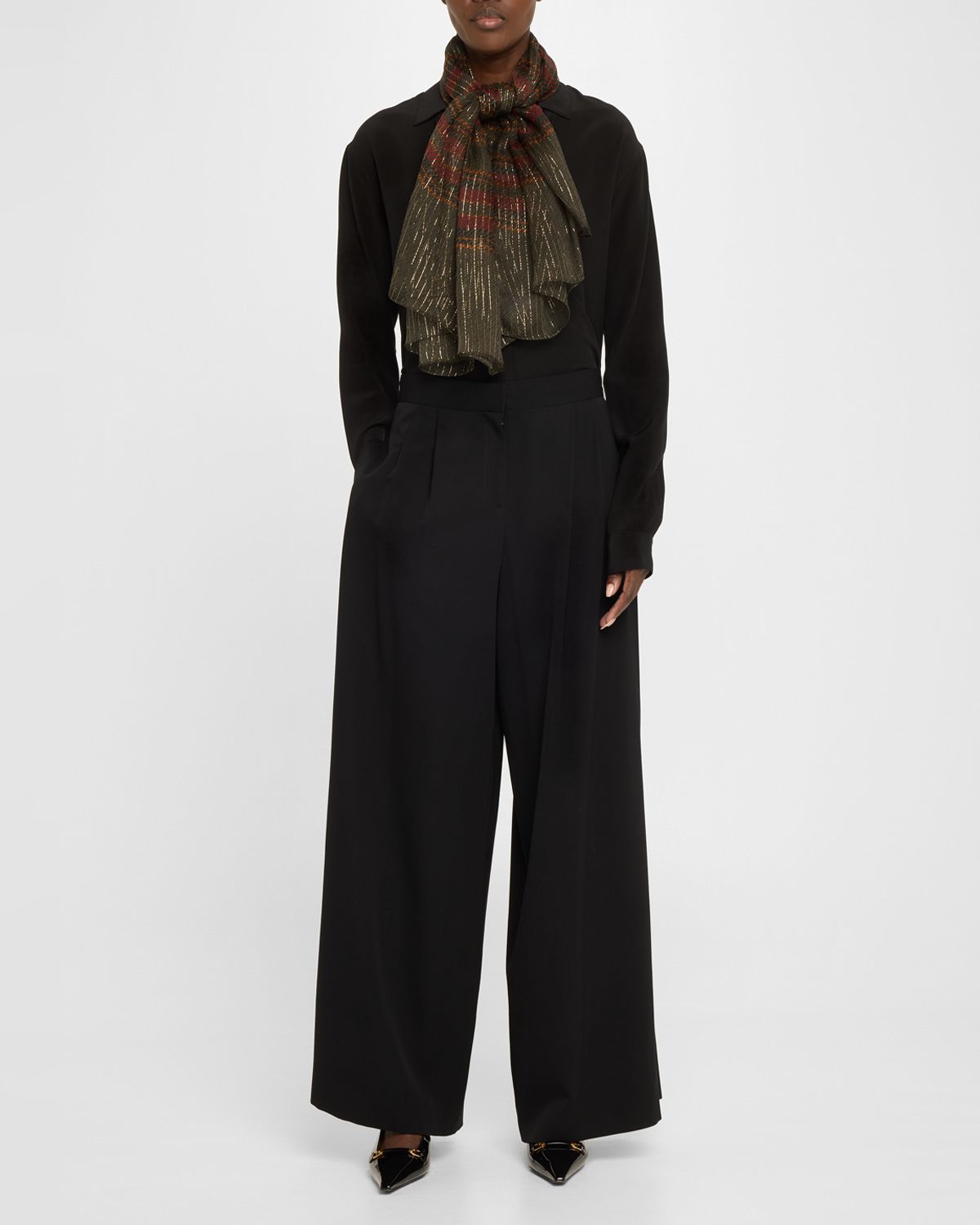 Saint Laurent Gipsy Stripes Silk Scarf