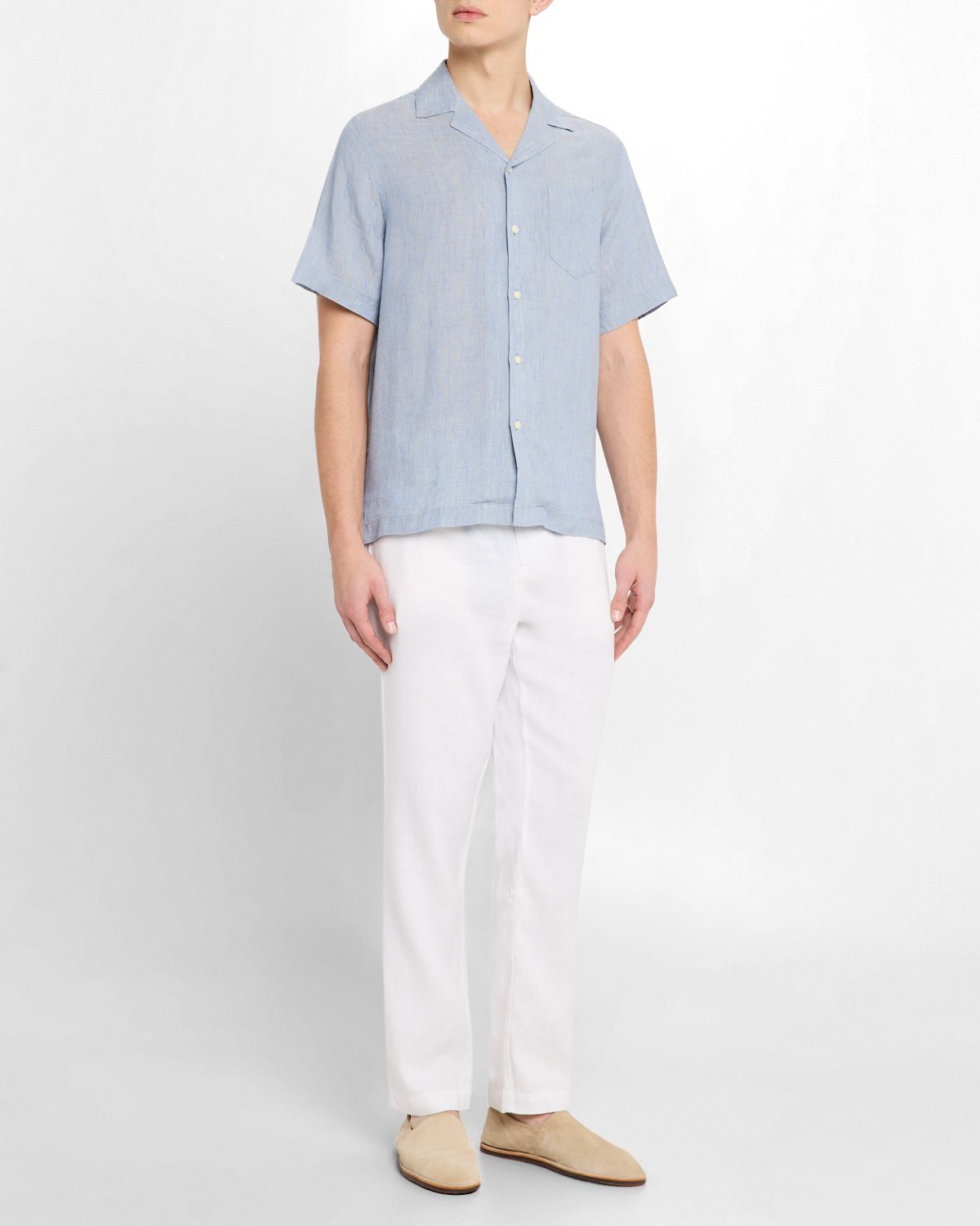 Frescobol Carioca Men 's Angelo Linen Short-Sleeve Shirt