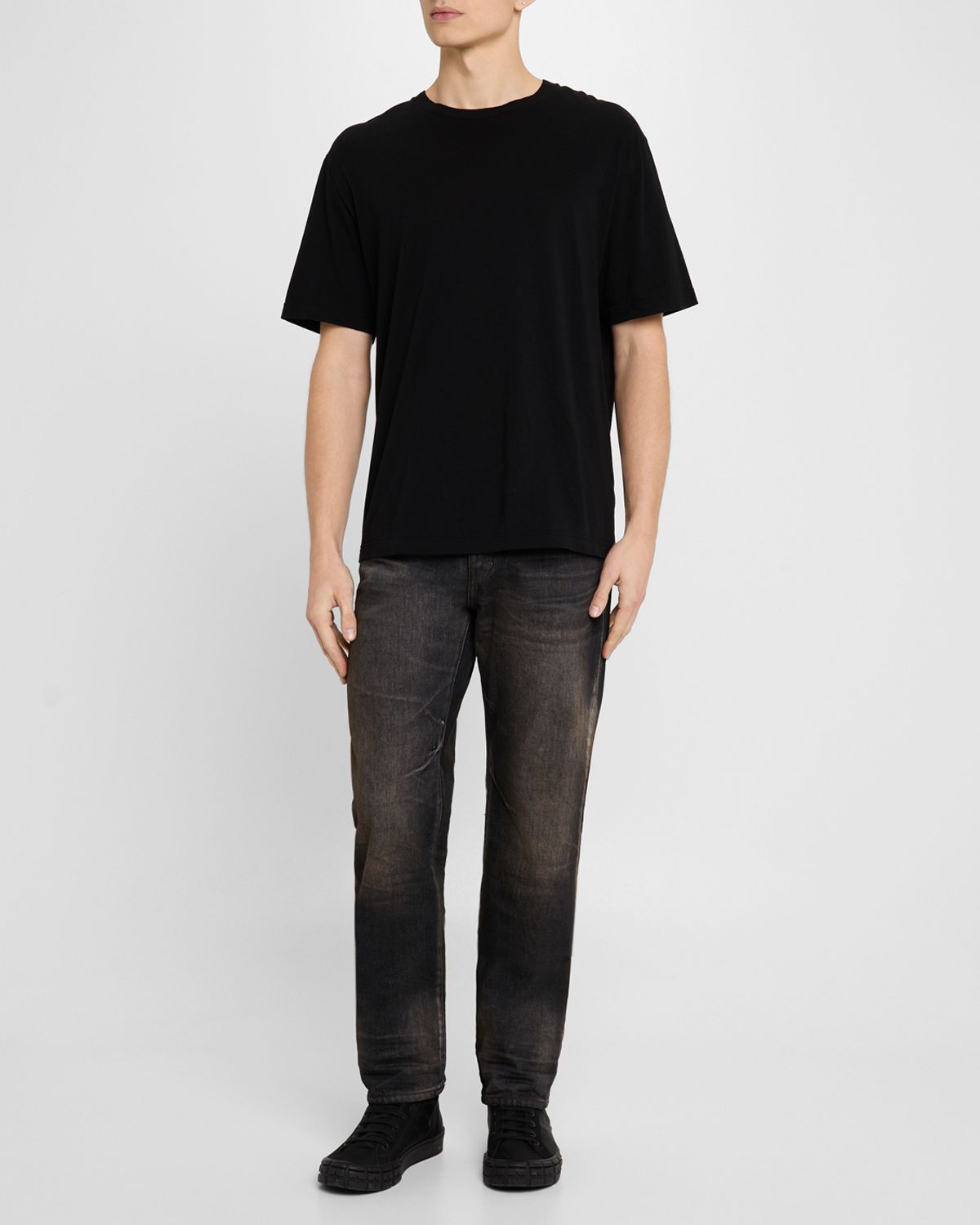 PRPS Men 's Underground Vintage Wash Straight-Leg Jeans