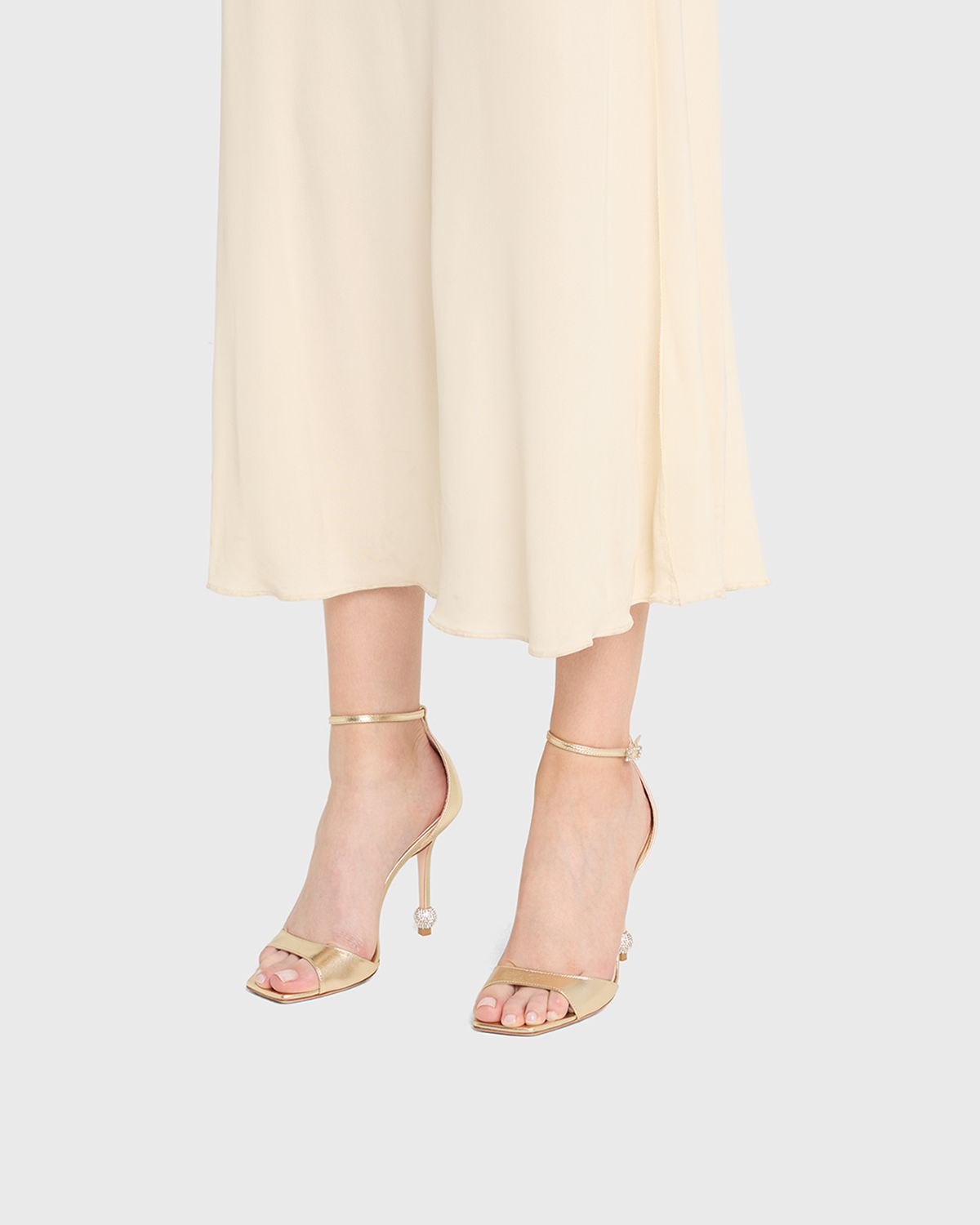 Roger Vivier Marlene Leather Crystal-Heel Sandals