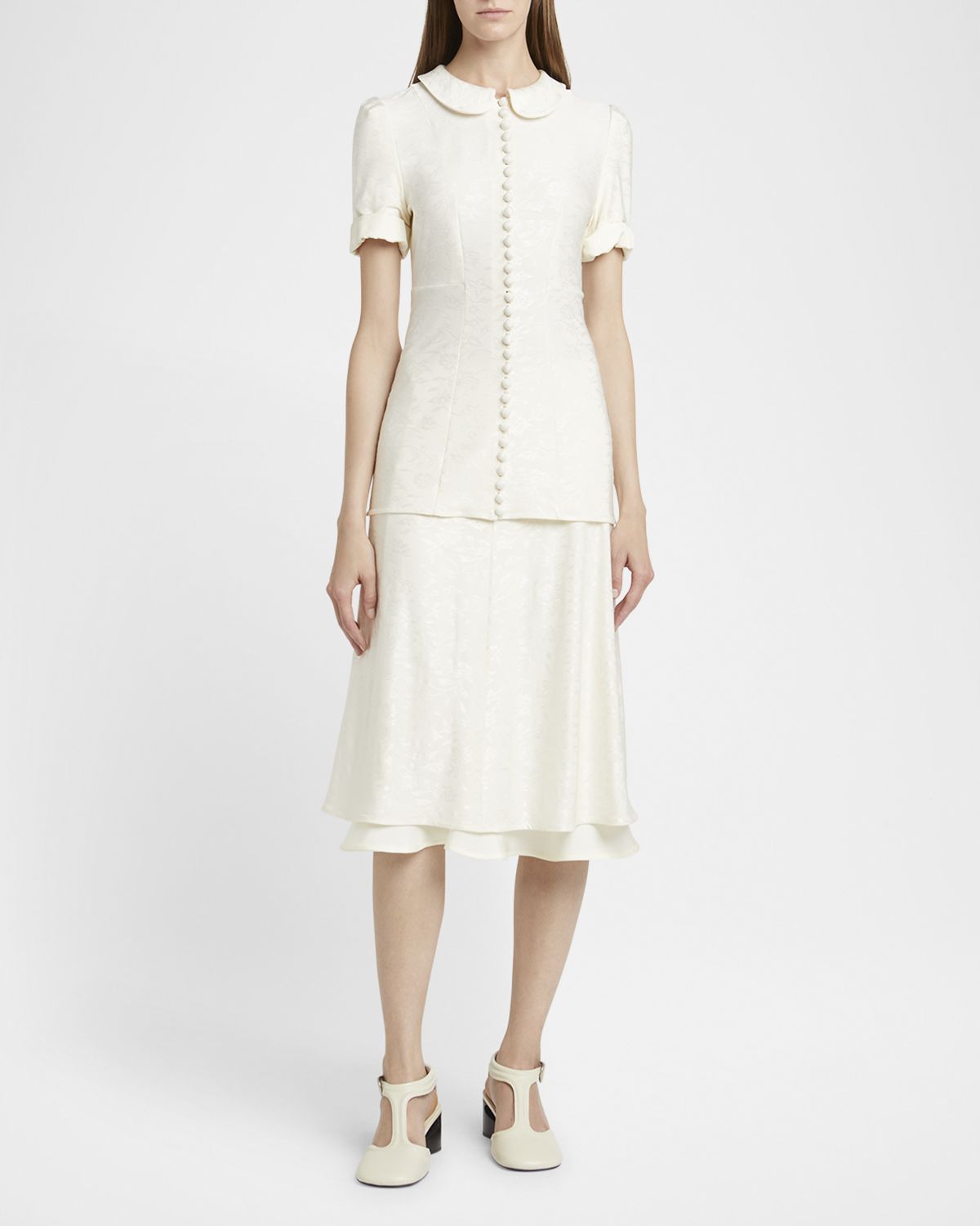 Jil Sander Double-Layered Silk Skirt