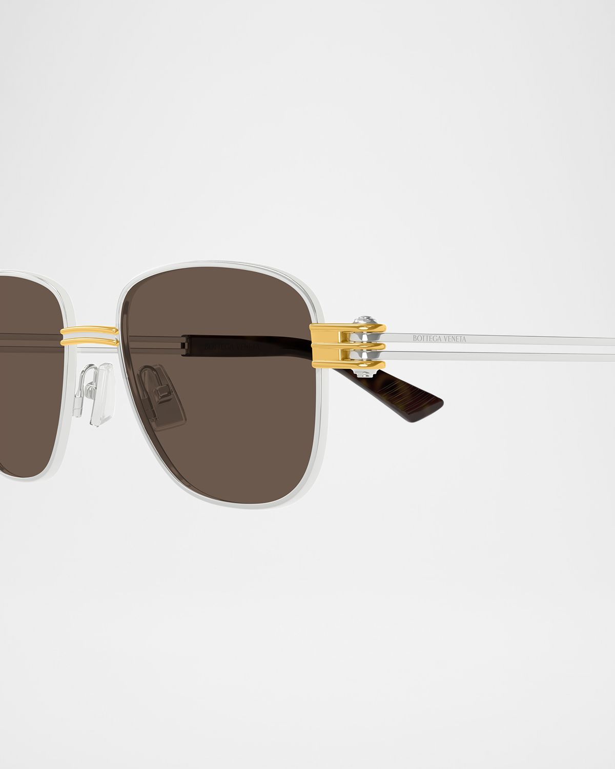 Bottega Veneta Rectangle Metal Sunglasses