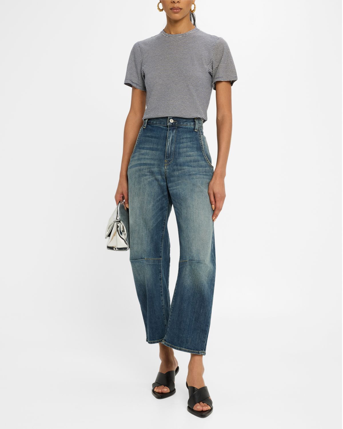 Nili Lotan Lana Striped Short-Sleeve T-Shirt