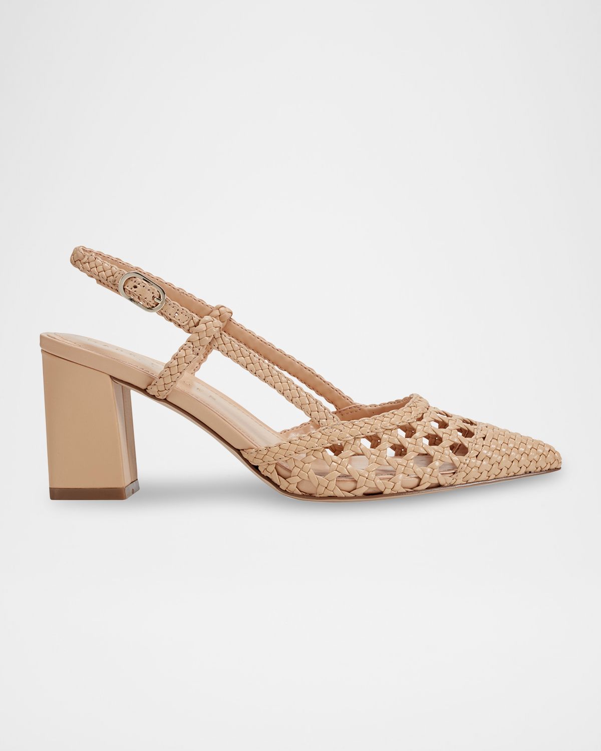 Marc Fisher LTD Zunnie Woven Leather Slingback Pumps