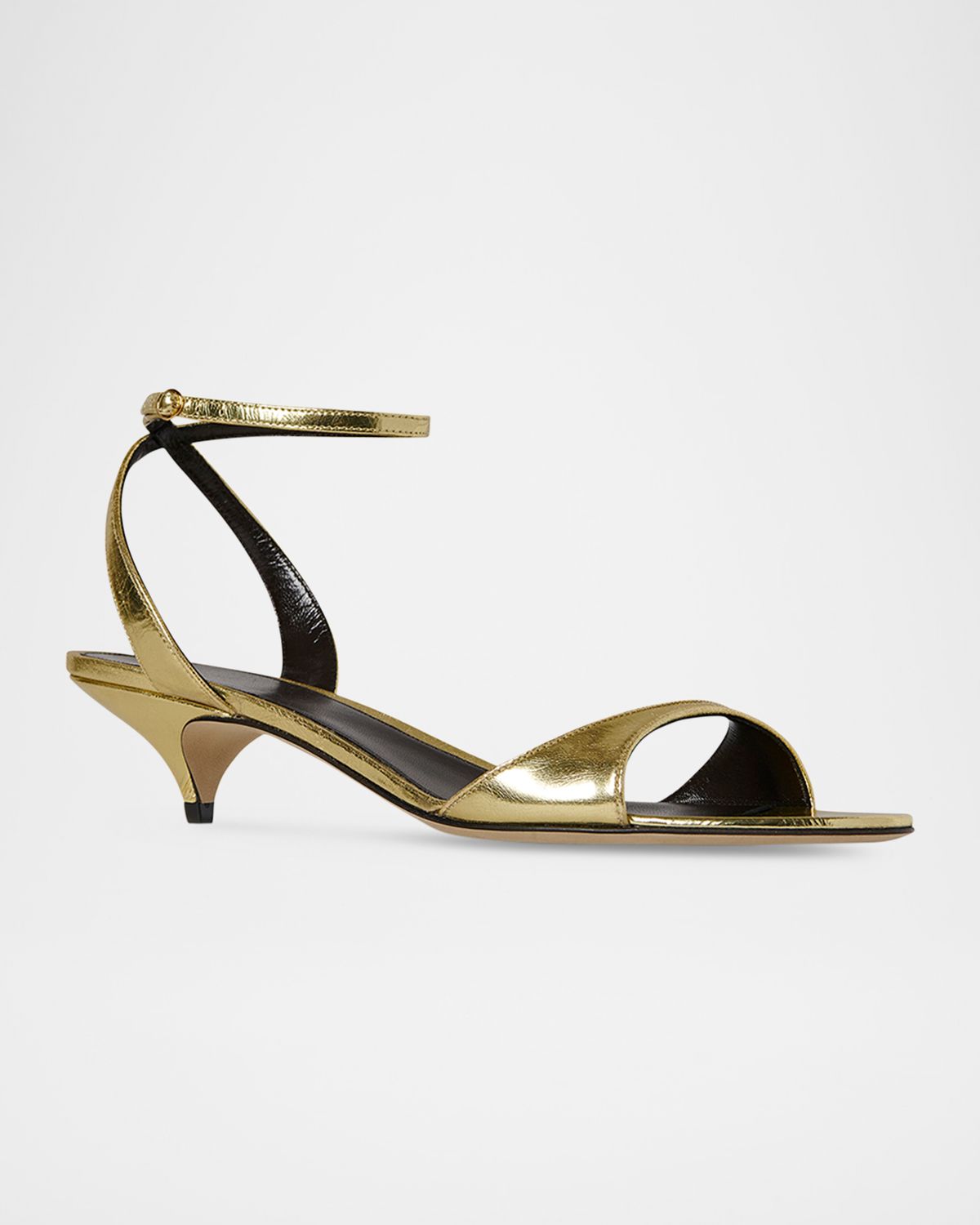 THE ROW Vika Metallic Ankle-Strap Sandals