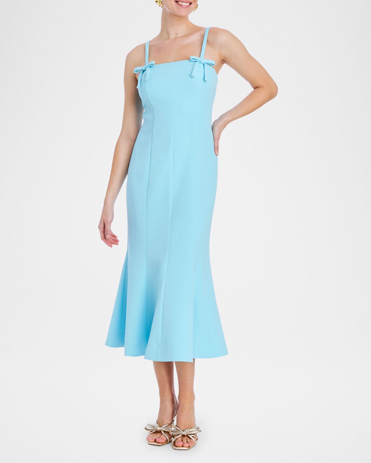 Mestiza New York Calista Square-Neck Mermaid Midi Dress