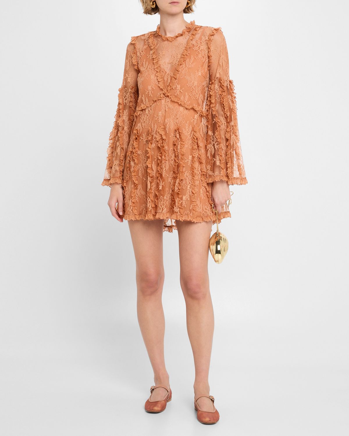 AKNVAS Dorian Long-Sleeve Lace Dress