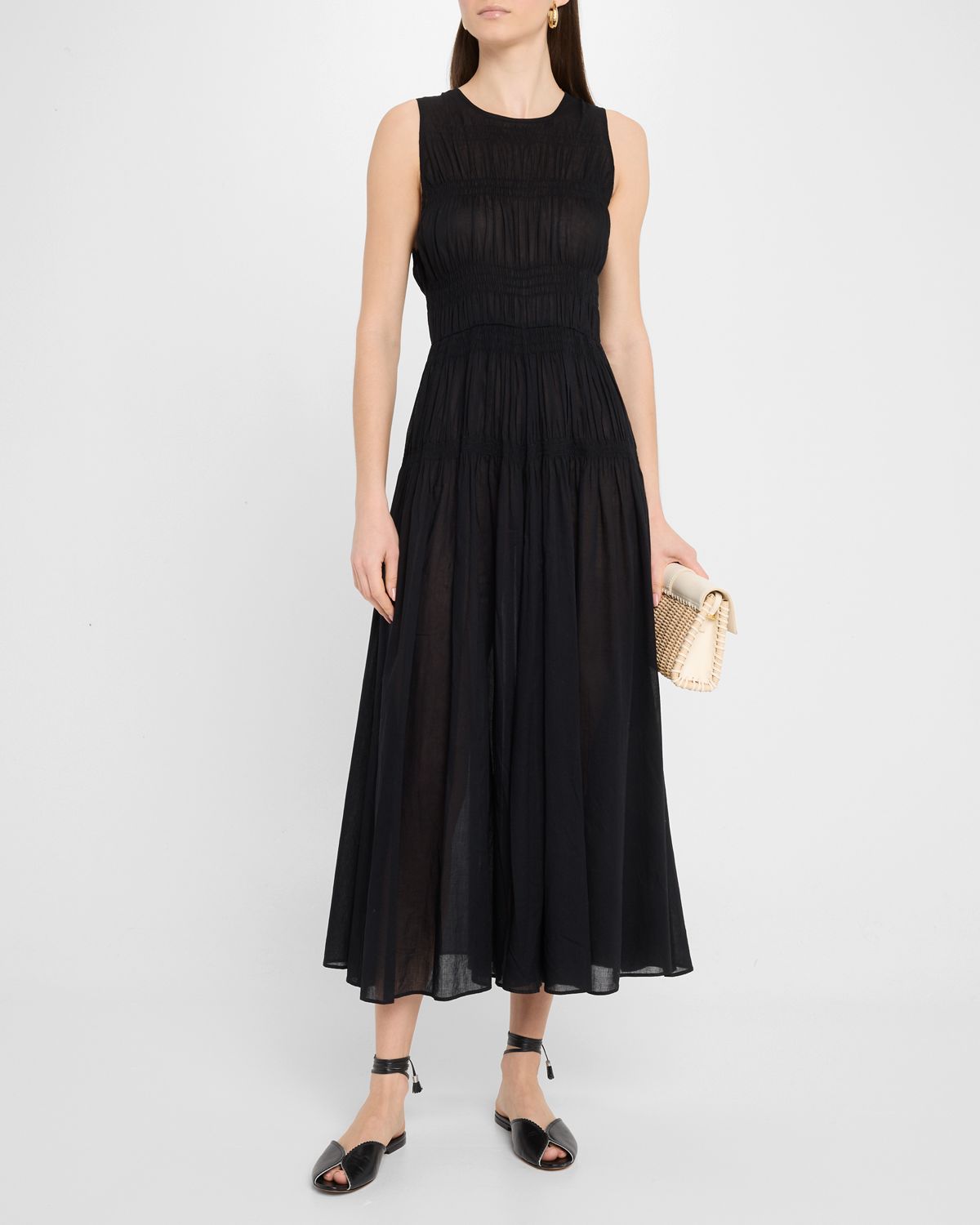 Apiece Apart Fabiana Shirred Organic Cotton Voile Maxi Dress | Thumbnail 5 Apiece Apart Fabiana Shirred Organic Cotton Voile Maxi Dress | Thumbnail 5