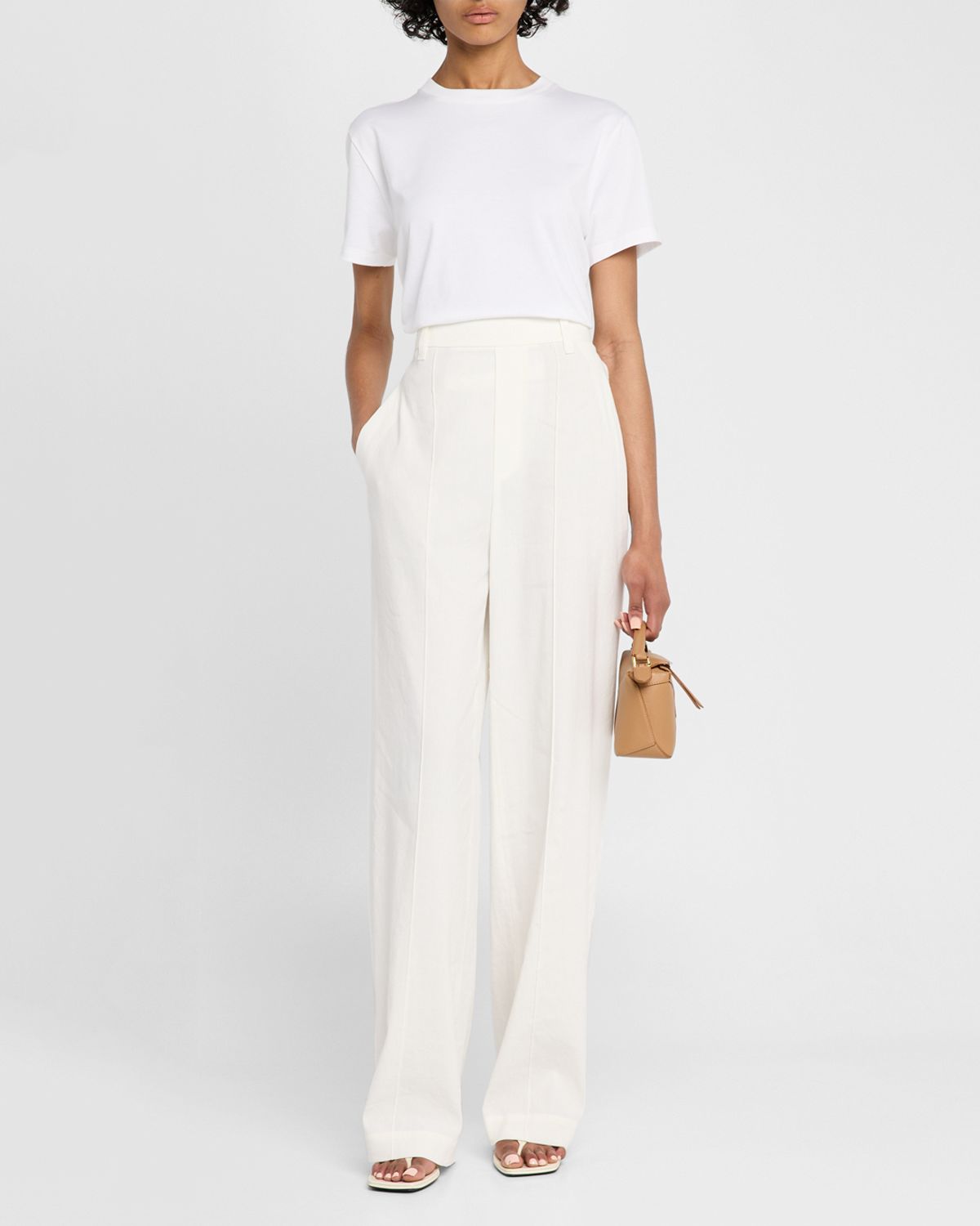 Vince High-Rise Pull-On Linen Pants