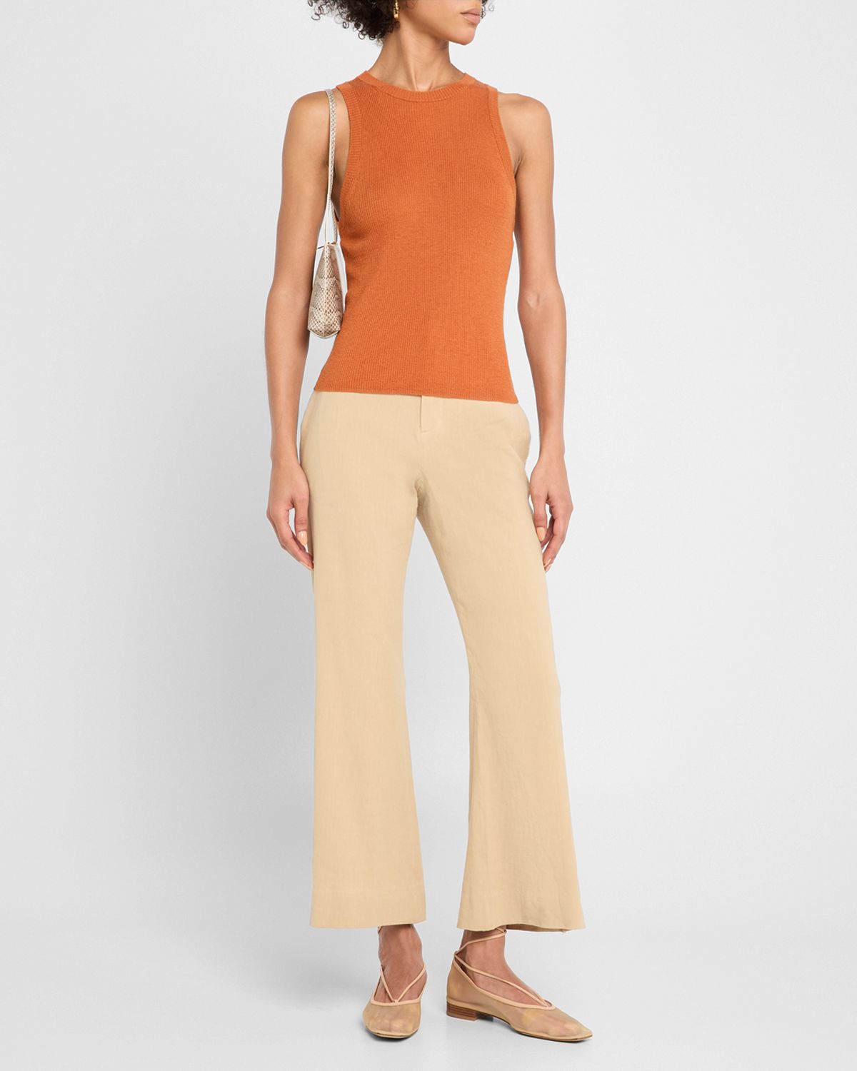 Vince High-Neck Cashmere-Silk Tank Top