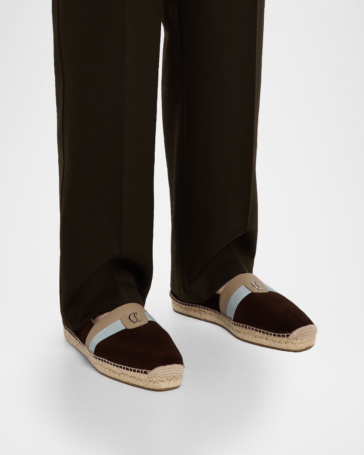 Christian Louboutin Men's Alfarica Nubuck Leather Espadrilles