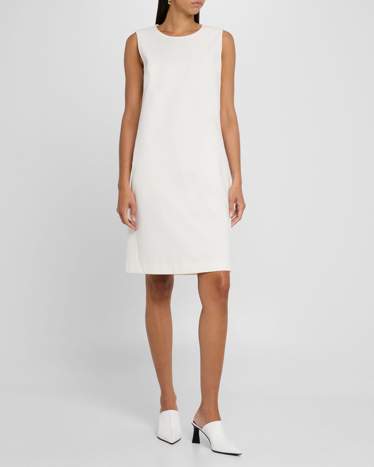 Lafayette 148 New York Sleeveless Cotton-Blend Shift Dress