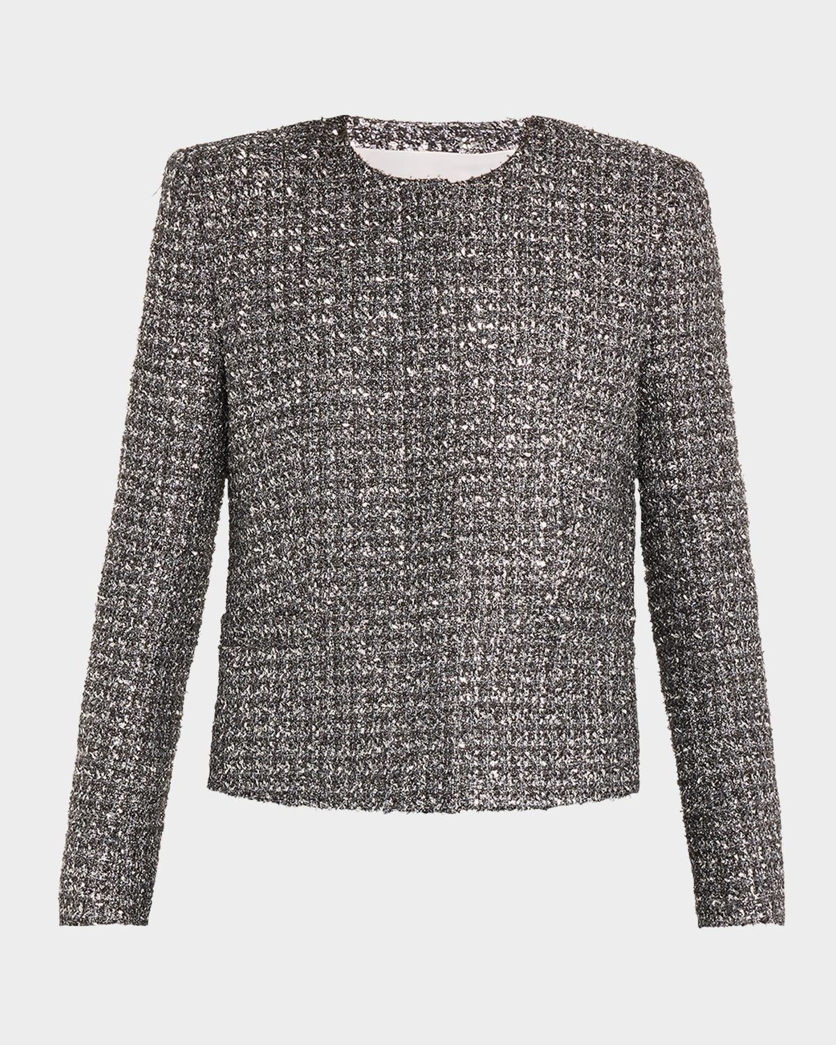 MARIA MCMANUS Metallic Paillette Tweed Shrunken Jacket