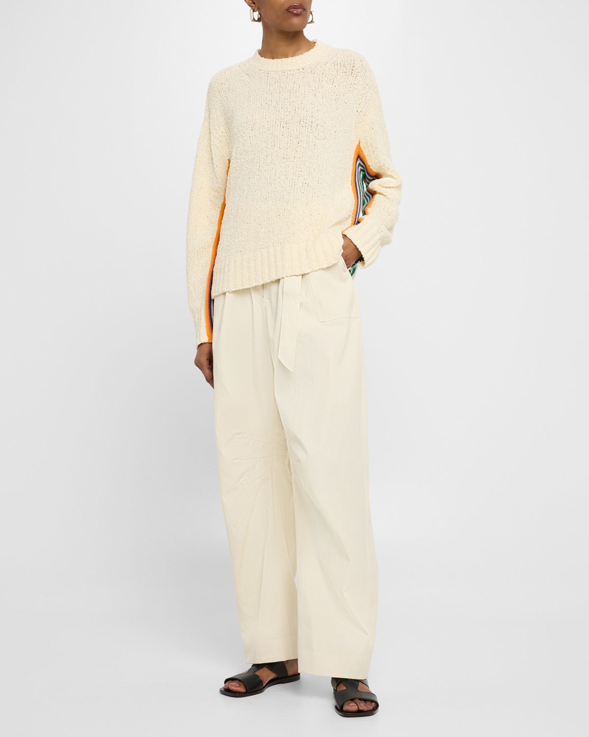 CHRISTOPHER JOHN ROGERS Patch-Pocket Barrel-Leg Belted Trousers