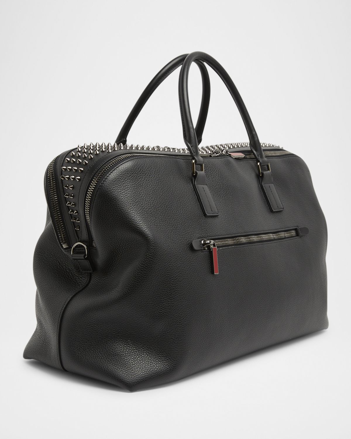 Christian Louboutin Men 's Funky Leather Empire Spikes Weekender Bag