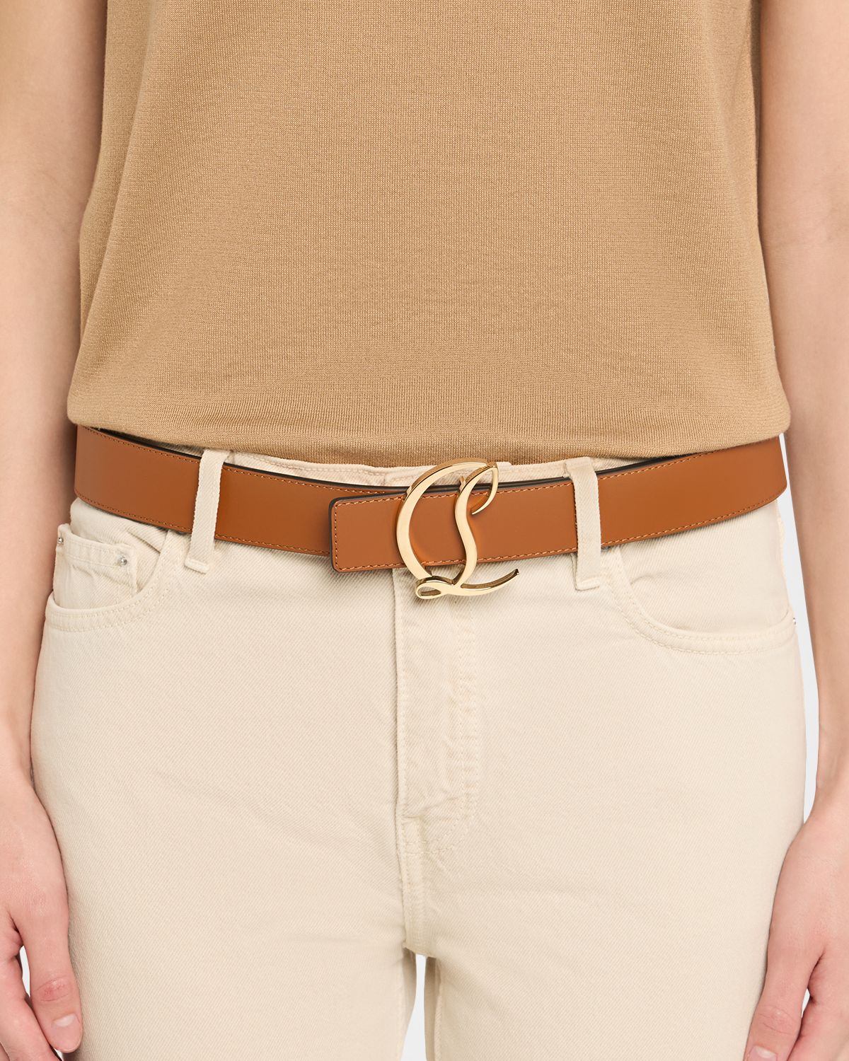 Christian Louboutin CL Logo Leather Belt