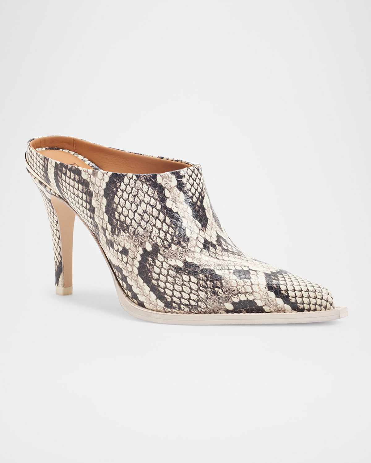 Partlow Kelley Python-Embossed Western Mule Pumps