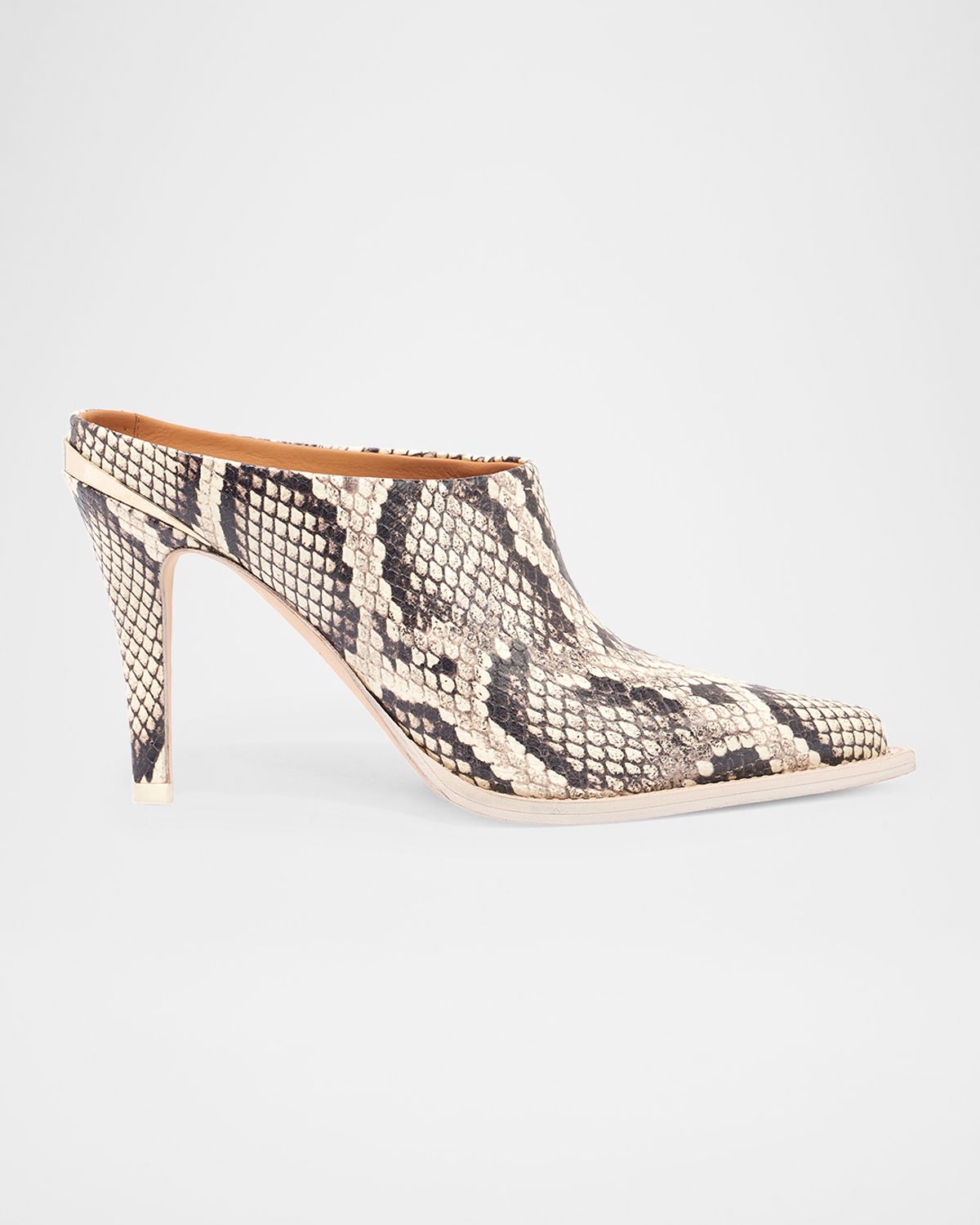 Partlow Kelley Python-Embossed Western Mule Pumps