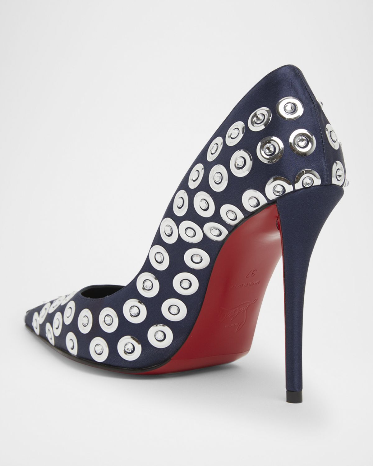Christian Louboutin 100mm Miss Z Silk Crystal Pumps