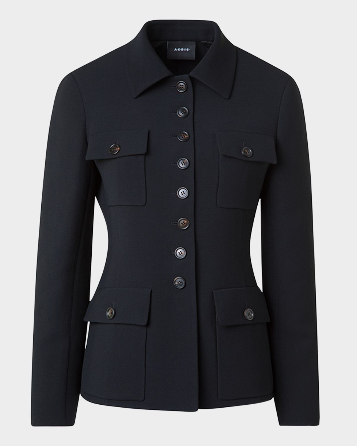 Akris Delia Single-Breasted Wool Double-Face Jacket
