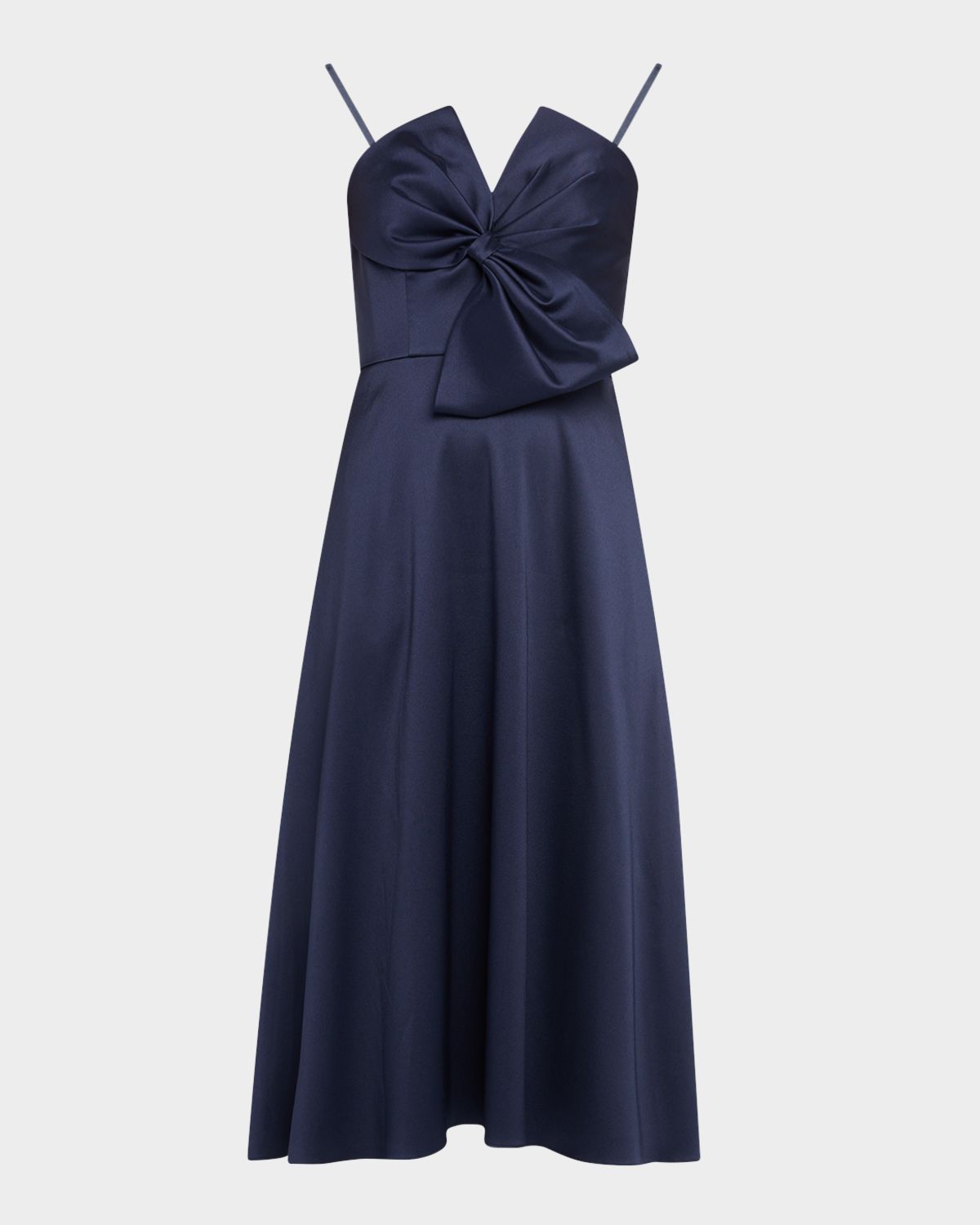 Aidan Mattox Strapless Bow-Front Stretch Mikado Midi Dress