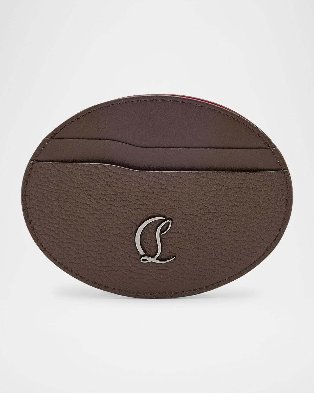 Christian Louboutin Men 's Mooncrest Galet Leather Card Holder