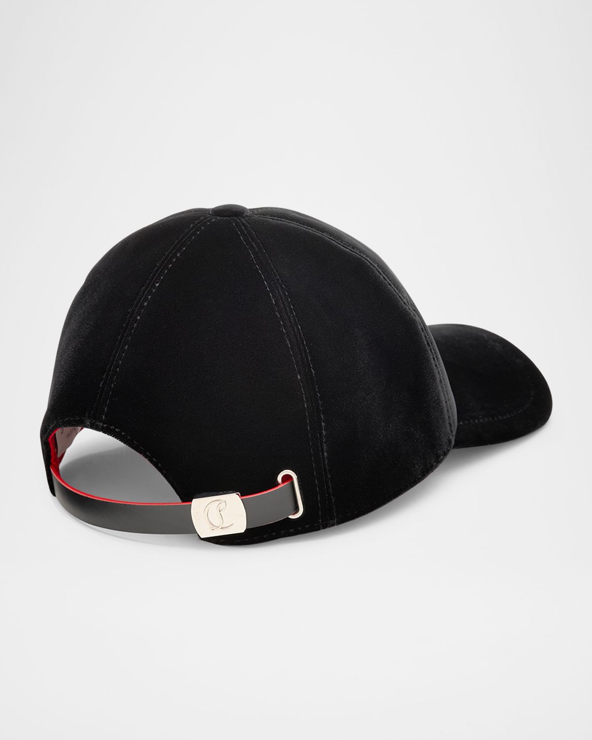 Christian Louboutin Men 's Mooncrest Rhinestone Velvet Baseball Cap