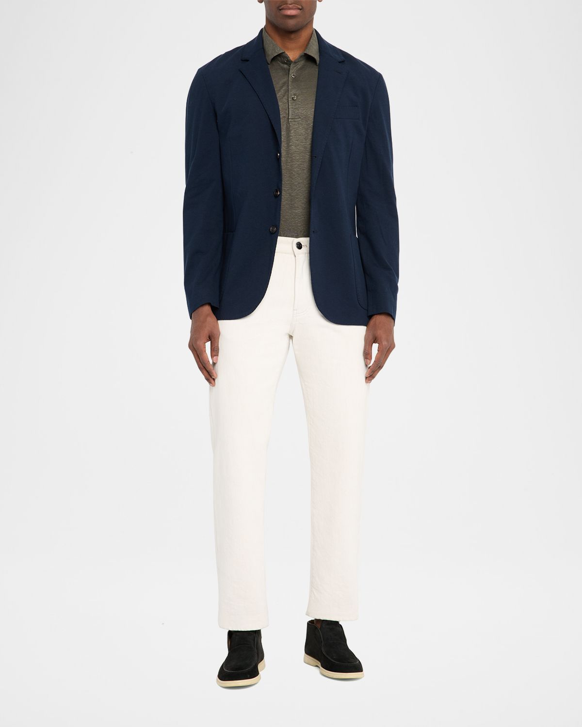 Loro Piana Men's Pique Single-Breasted Sweater Jacket