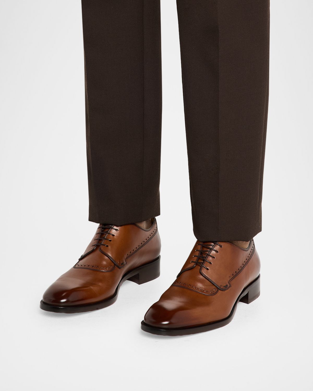 Christian Louboutin Men 's Sartoby Brogue Leather Derby Shoes