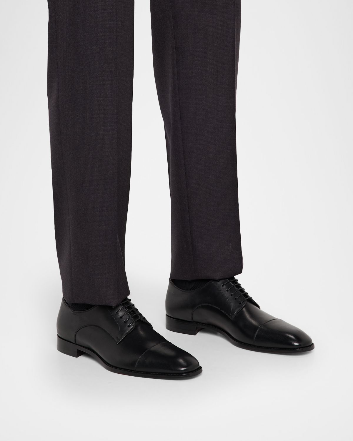 Christian Louboutin Men 's Top 5 Leather Derby Shoes with Everlasting Red Sole