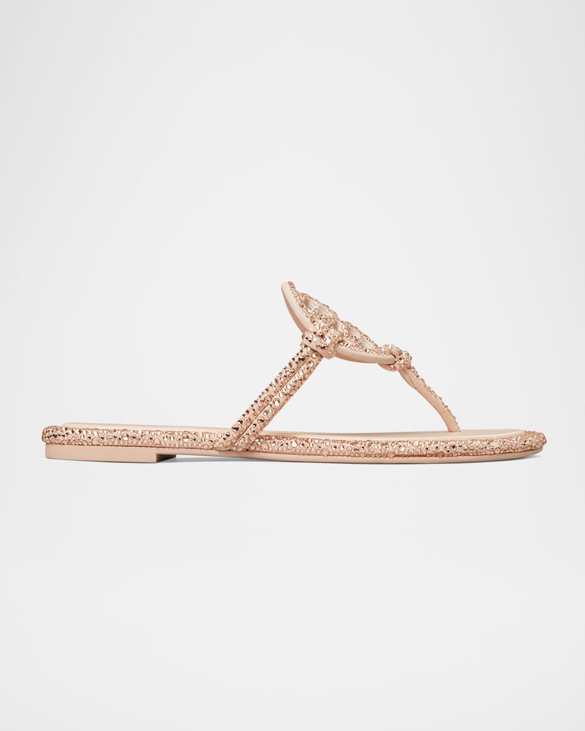Tory Burch Miller Embellished Medallion Flat Thong Sandals