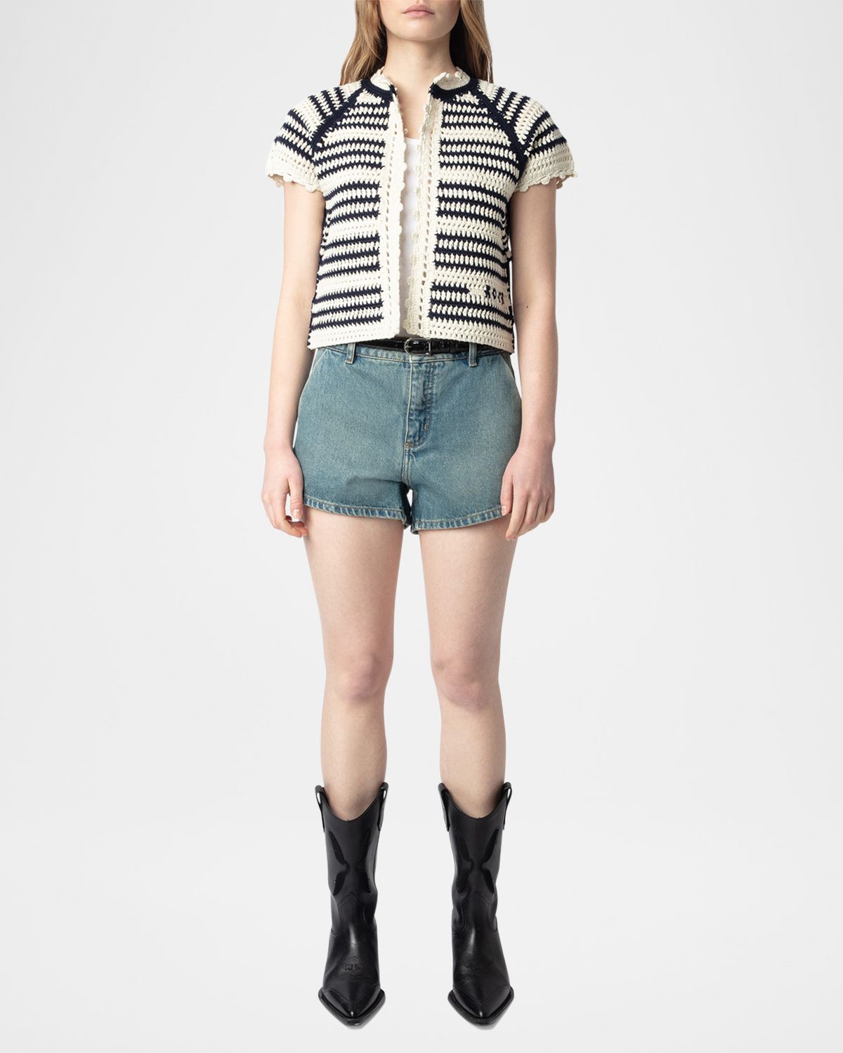 Zadig & Voltaire Zelie Open Crochet Cardigan