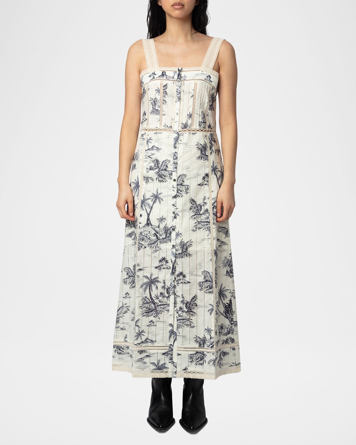 Zadig & Voltaire Renaid Tropical Island Midi Dress