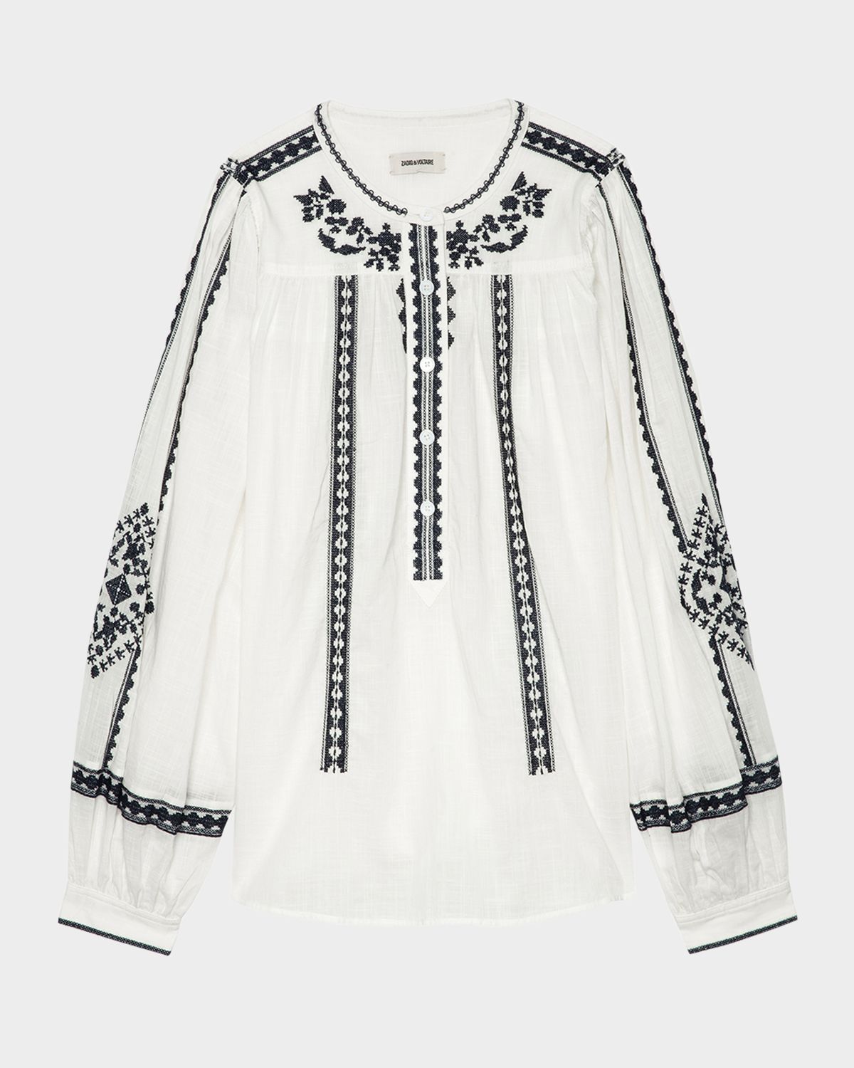 Zadig & Voltaire Tigy Kozak Embroidered Blouse