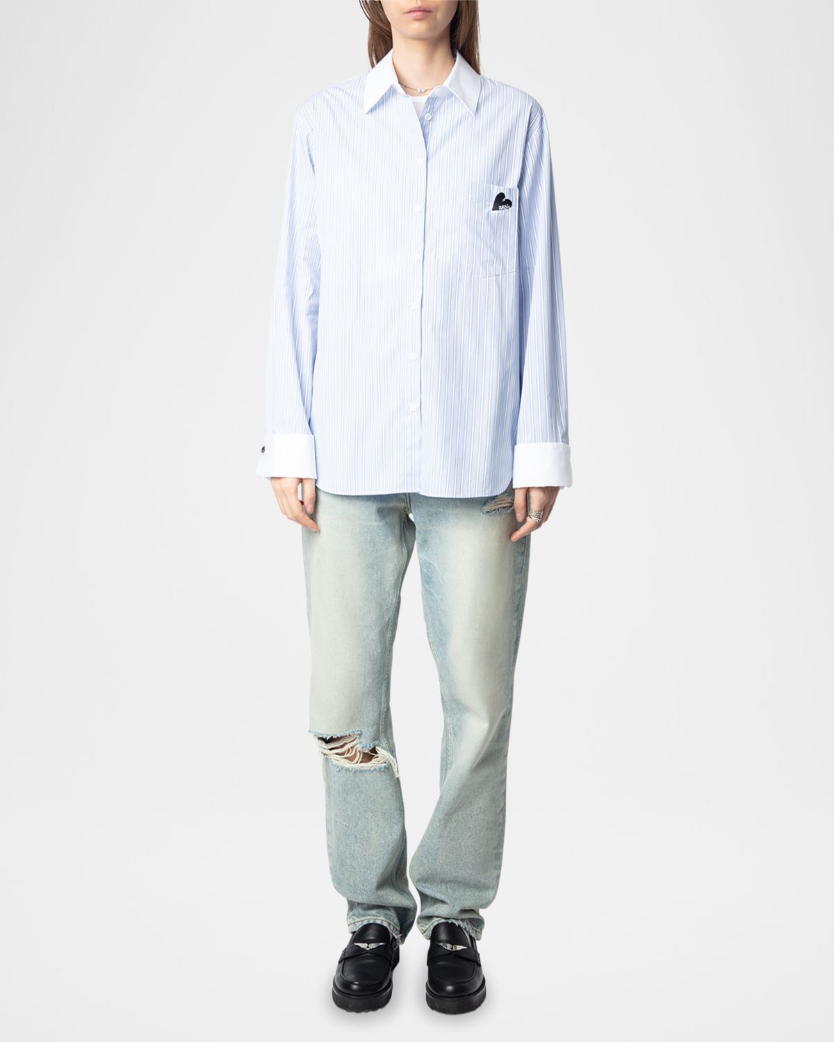 Zadig & Voltaire Morning Pop Striped Button-Front Shirt