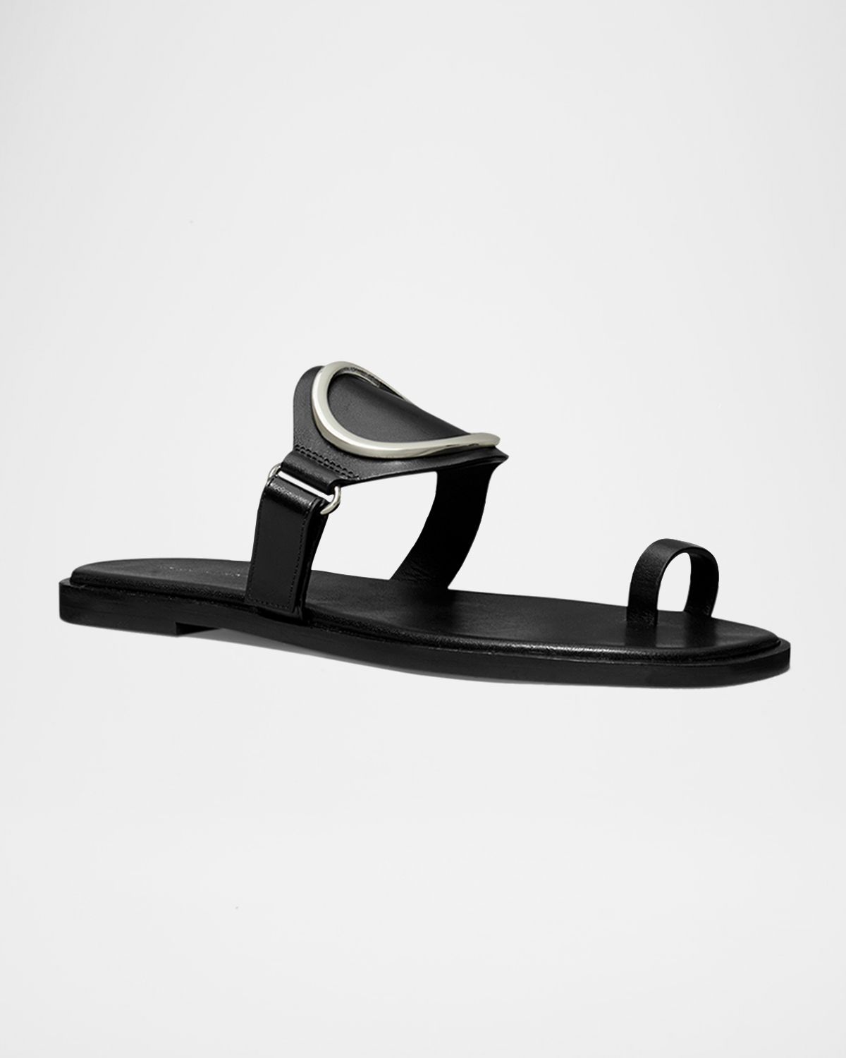 Tory Burch Leather Ring Flat Slide Sandals
