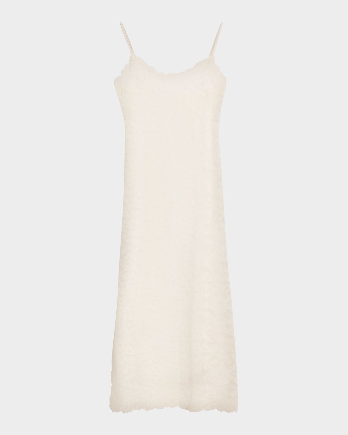 Natori Peony Side-Slit Floral Lace Nightgown