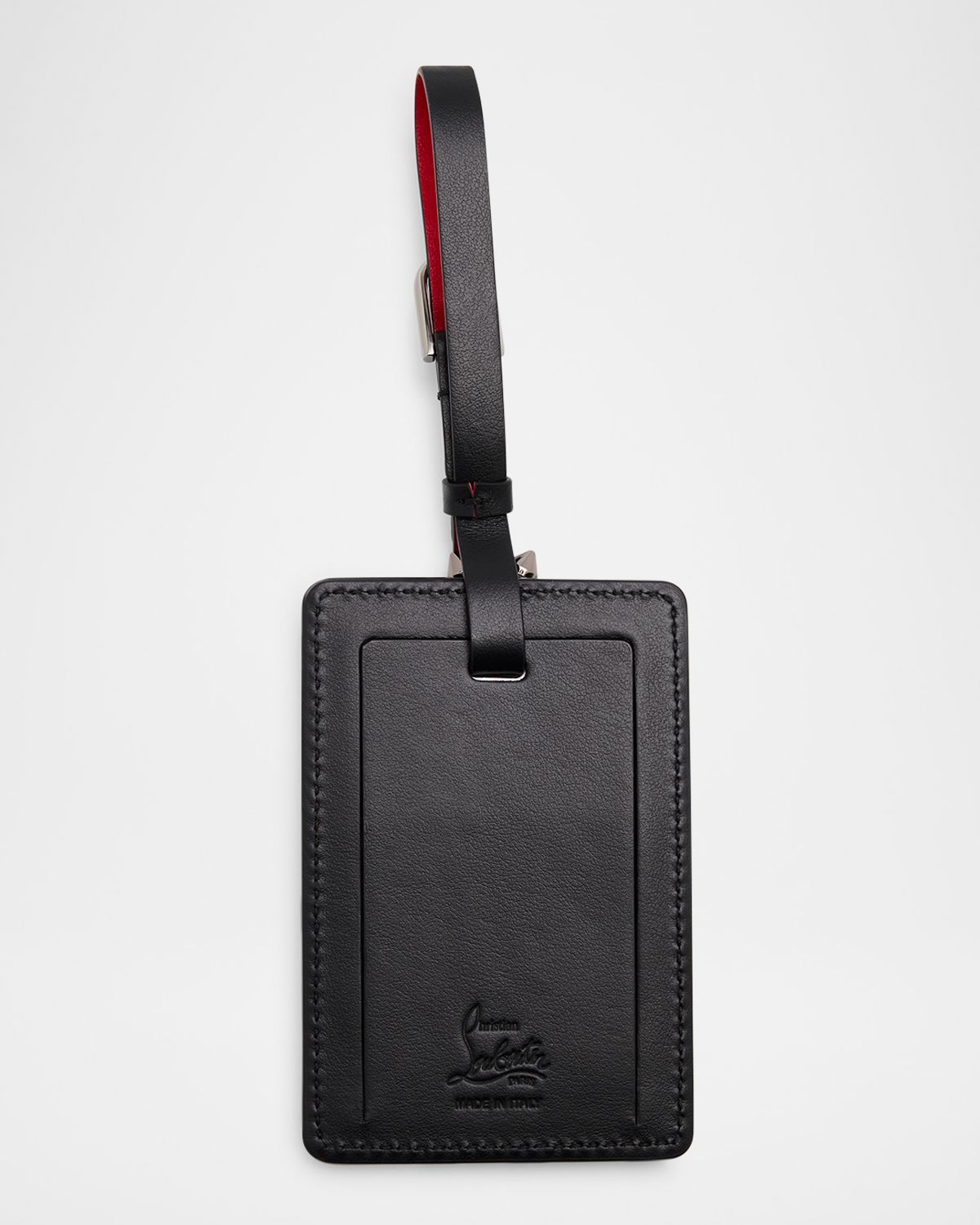 Christian Louboutin Cabata Leather Luggage Tag with Spikes