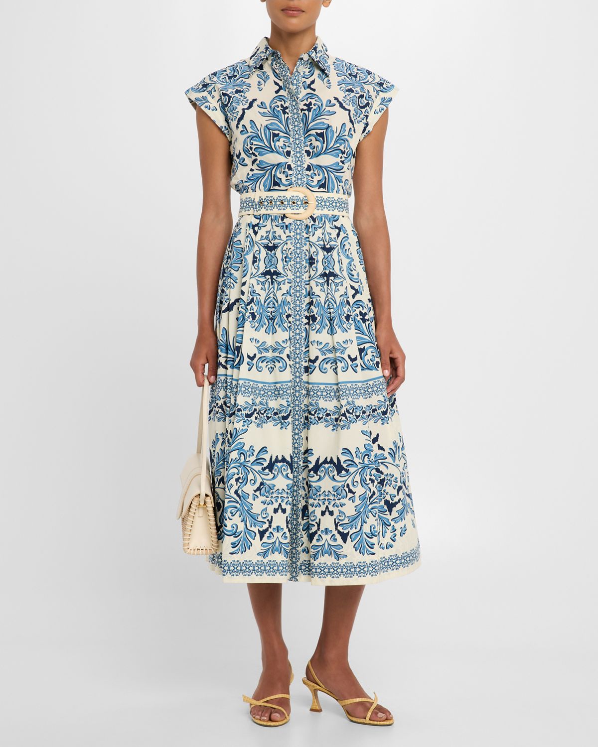 Cara Cara Octavia Floral Cap-Sleeve Dress