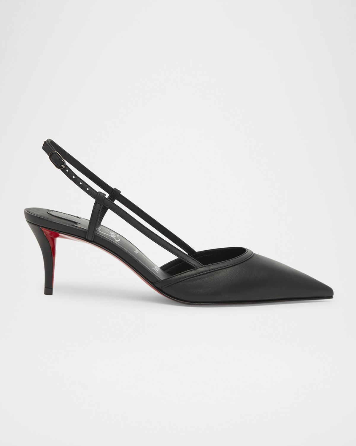 Christian Louboutin 60mm Miss Z Leather Slingback Pumps