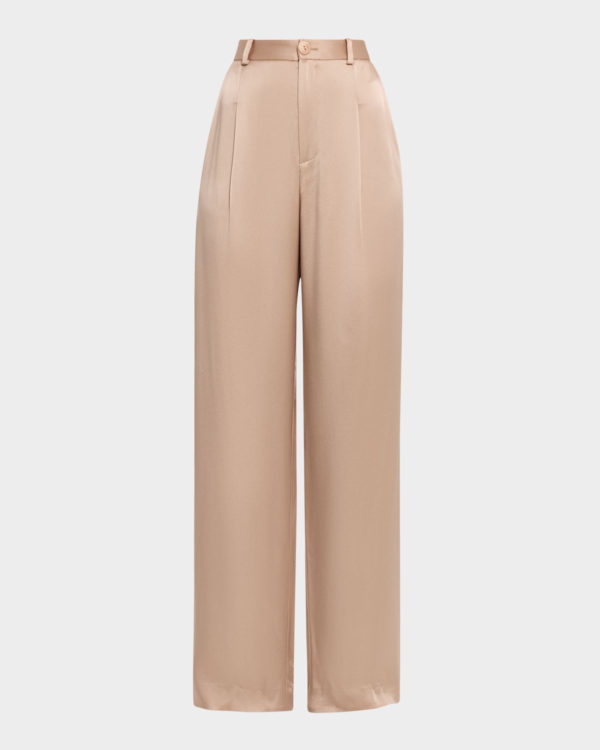 LAPOINTE Pleated Satin Pants