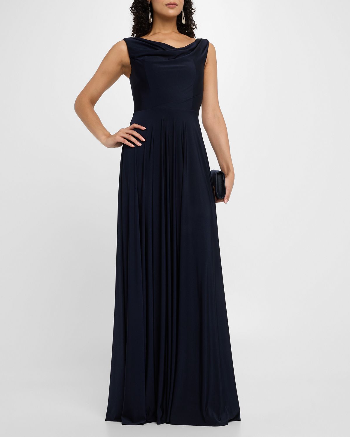 Black Halo Jacqueline Cowl-Neck Jersey Gown | Thumbnail 2 Black Halo Jacqueline Cowl-Neck Jersey Gown | Thumbnail 2