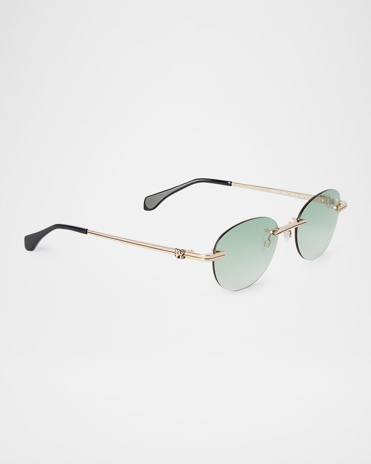 Palm Angels Crystal Oval Metal Sunglasses